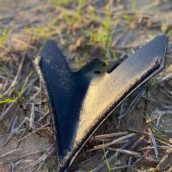 Caden Edge sweep sitting upside down on the ground